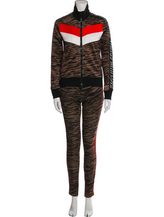 Pam & Gela Animal Print Grosgrain Trim Pant Set