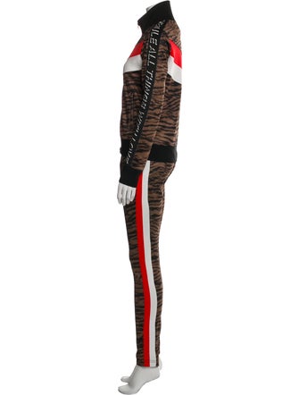 Pam & Gela Animal Print Grosgrain Trim Pant Set