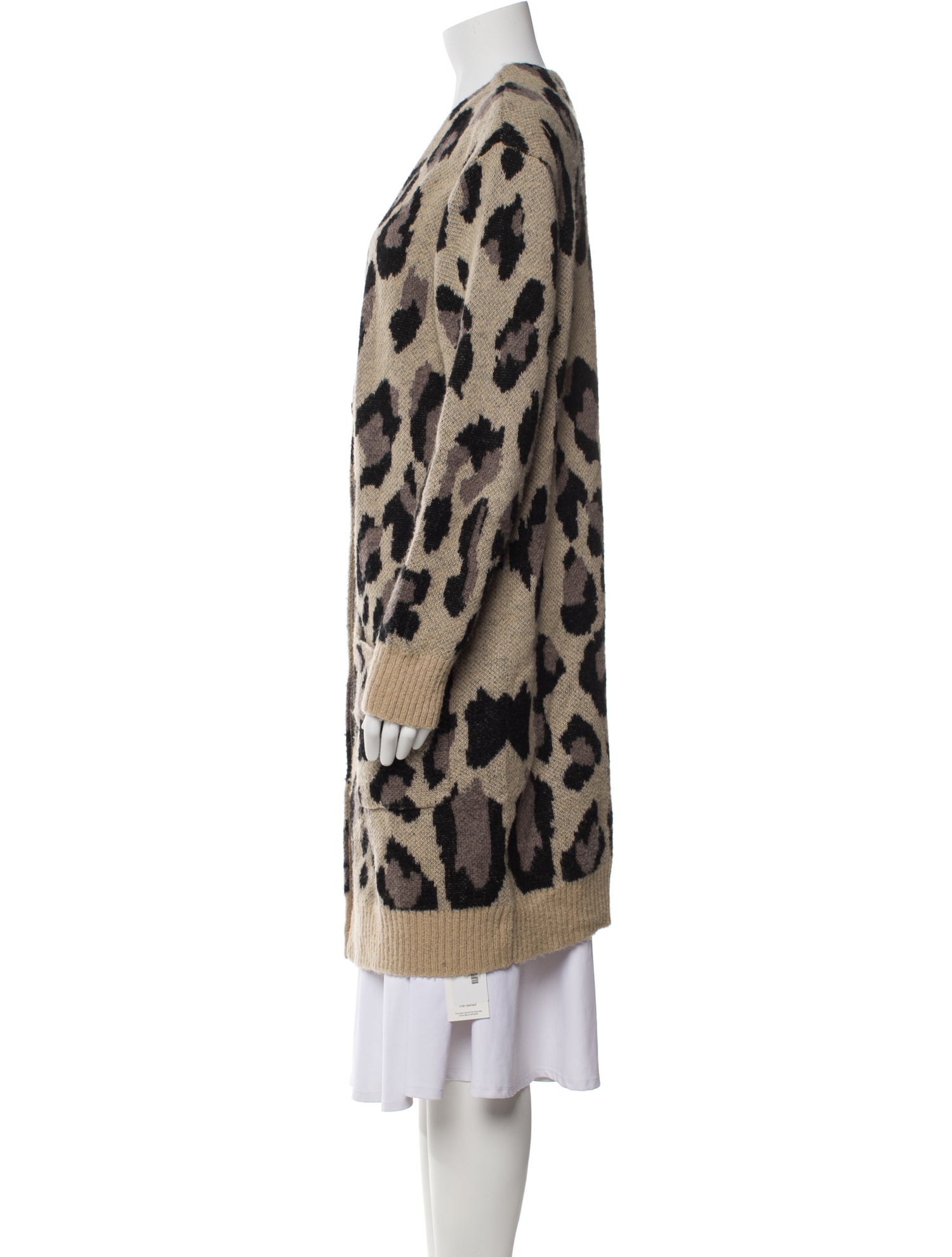 Pam & Gela Animal Print V-Neck Sweater