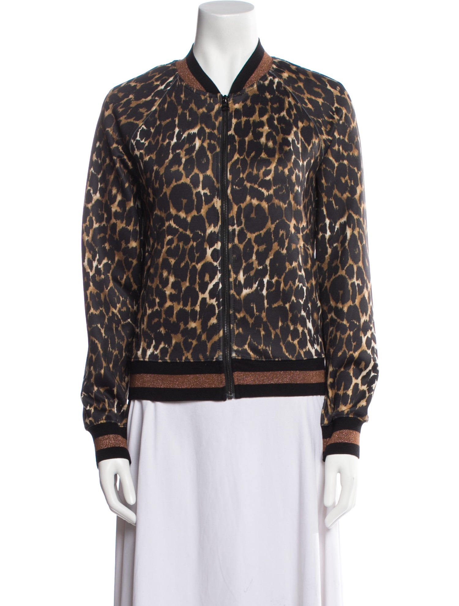 Pam & Gela Animal Print Bomber Jacket