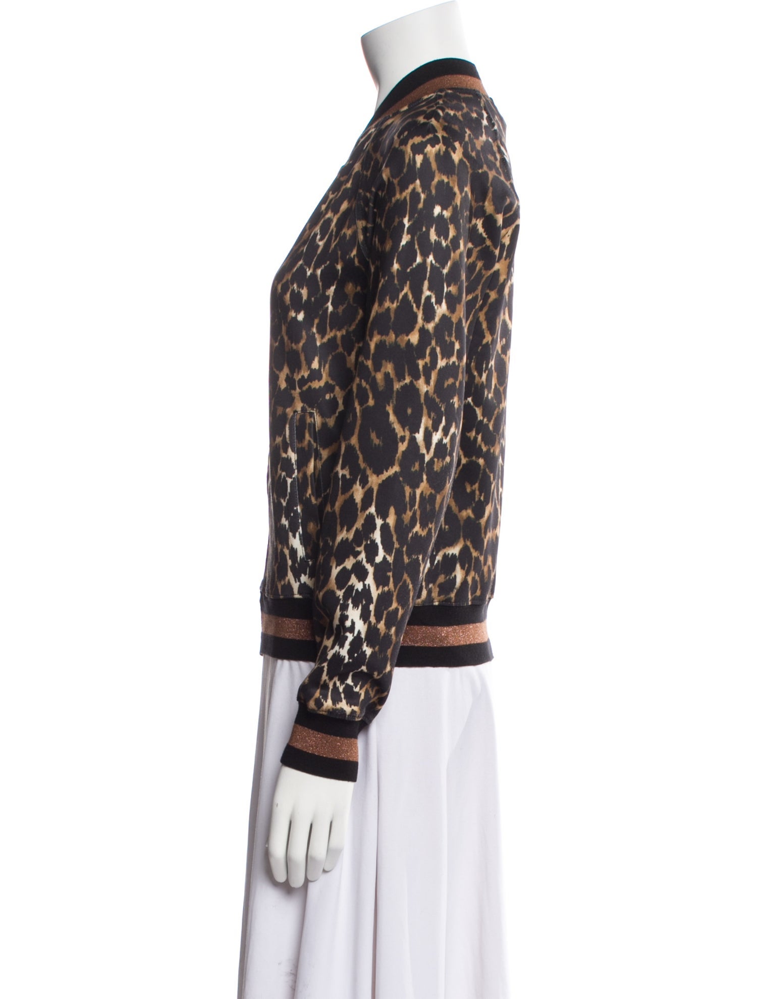 Pam & Gela Animal Print Bomber Jacket