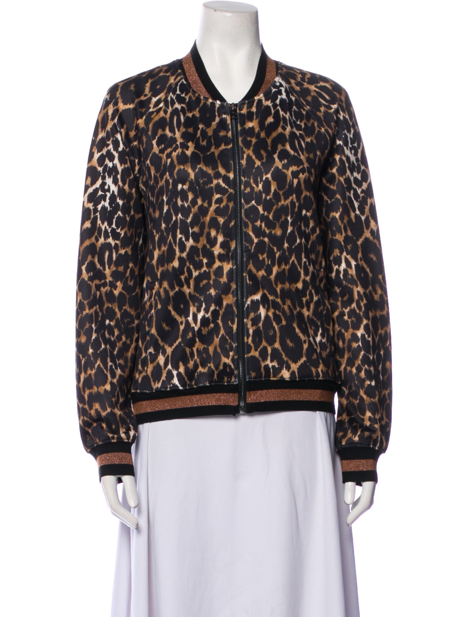 Pam & Gela Animal Print Bomber Jacket