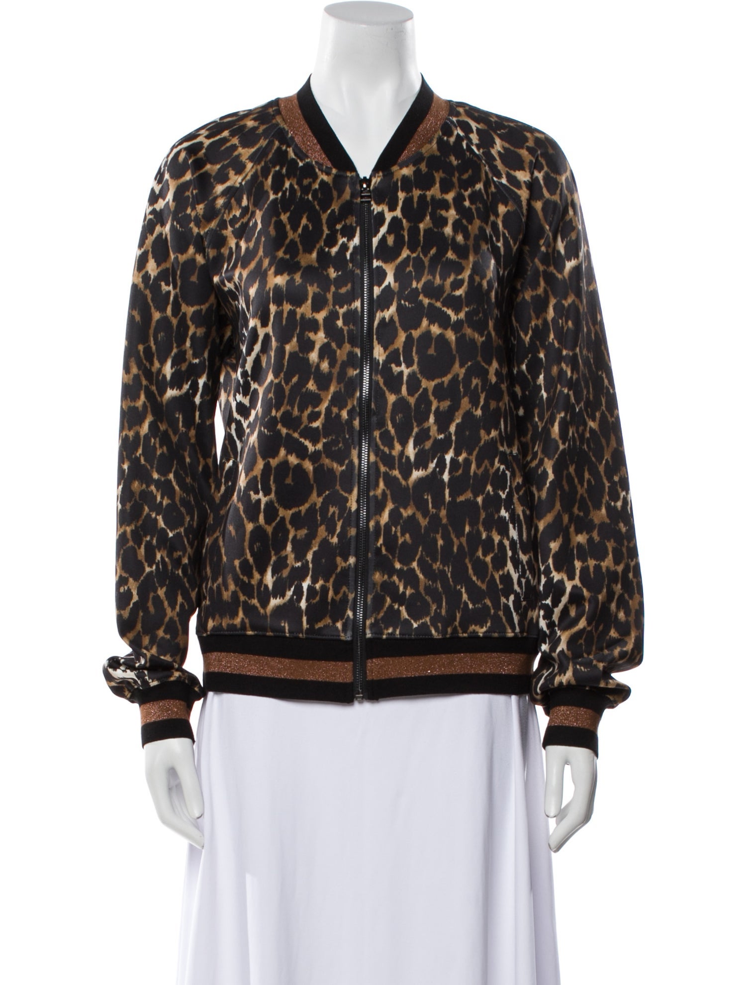 Pam & Gela Animal Print Bomber Jacket w/ Tags