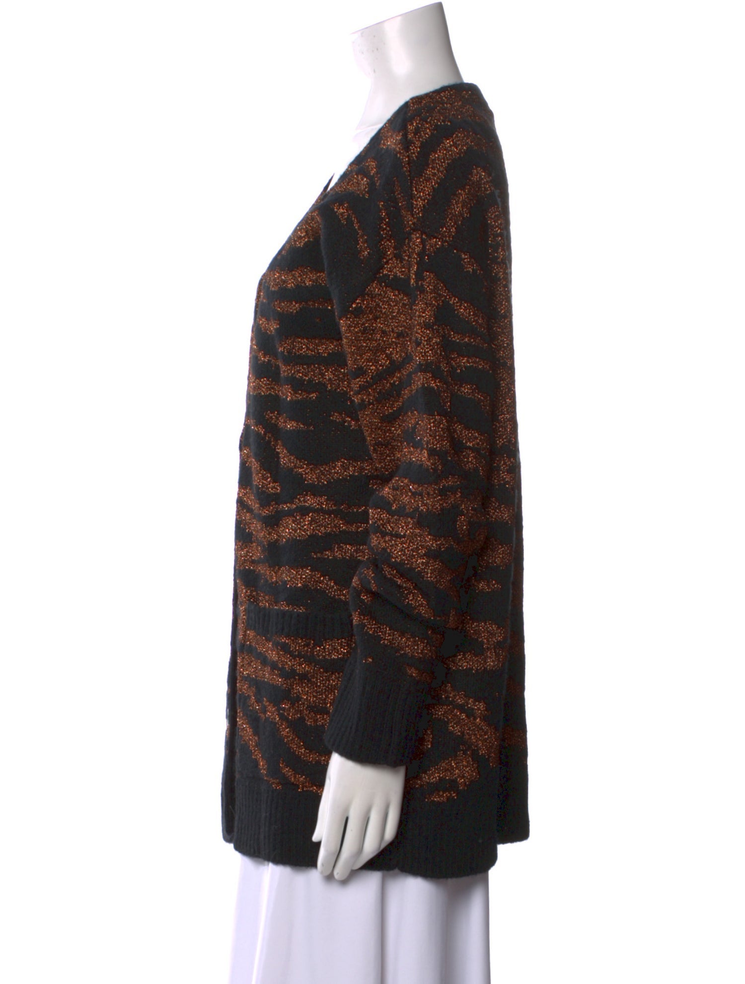 Pam & Gela Animal Print V-Neck Sweater w/ Tags