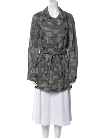 Pam & Gela Camouflage Print Trench Coat