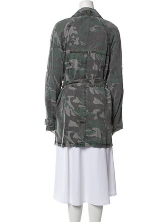 Pam & Gela Camouflage Print Trench Coat