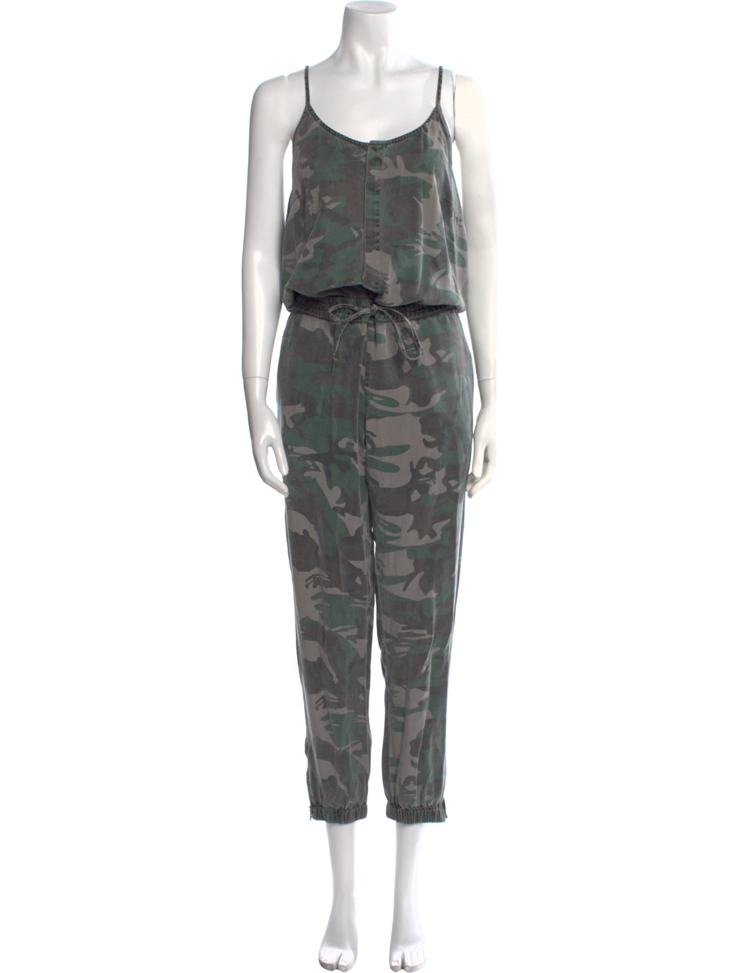 Pam & Gela Camouflage Print Scoop Neck Jumpsuit