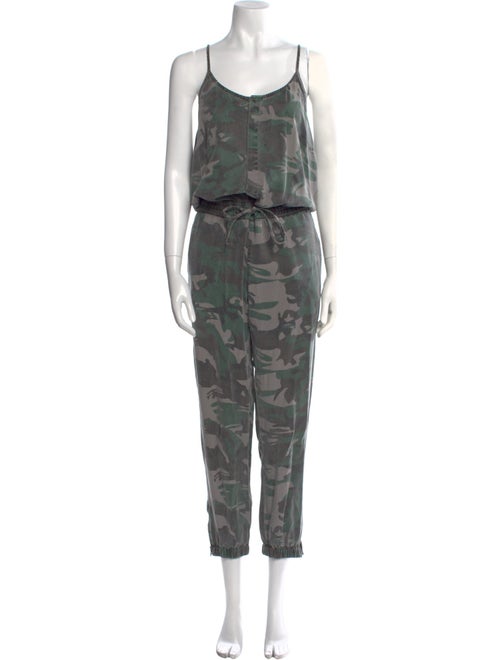 Pam & Gela Camouflage Print Scoop Neck Jumpsuit