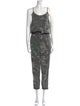 Pam & Gela Camouflage Print Scoop Neck Jumpsuit