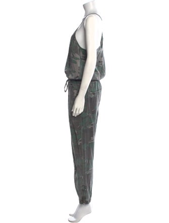 Pam & Gela Camouflage Print Scoop Neck Jumpsuit