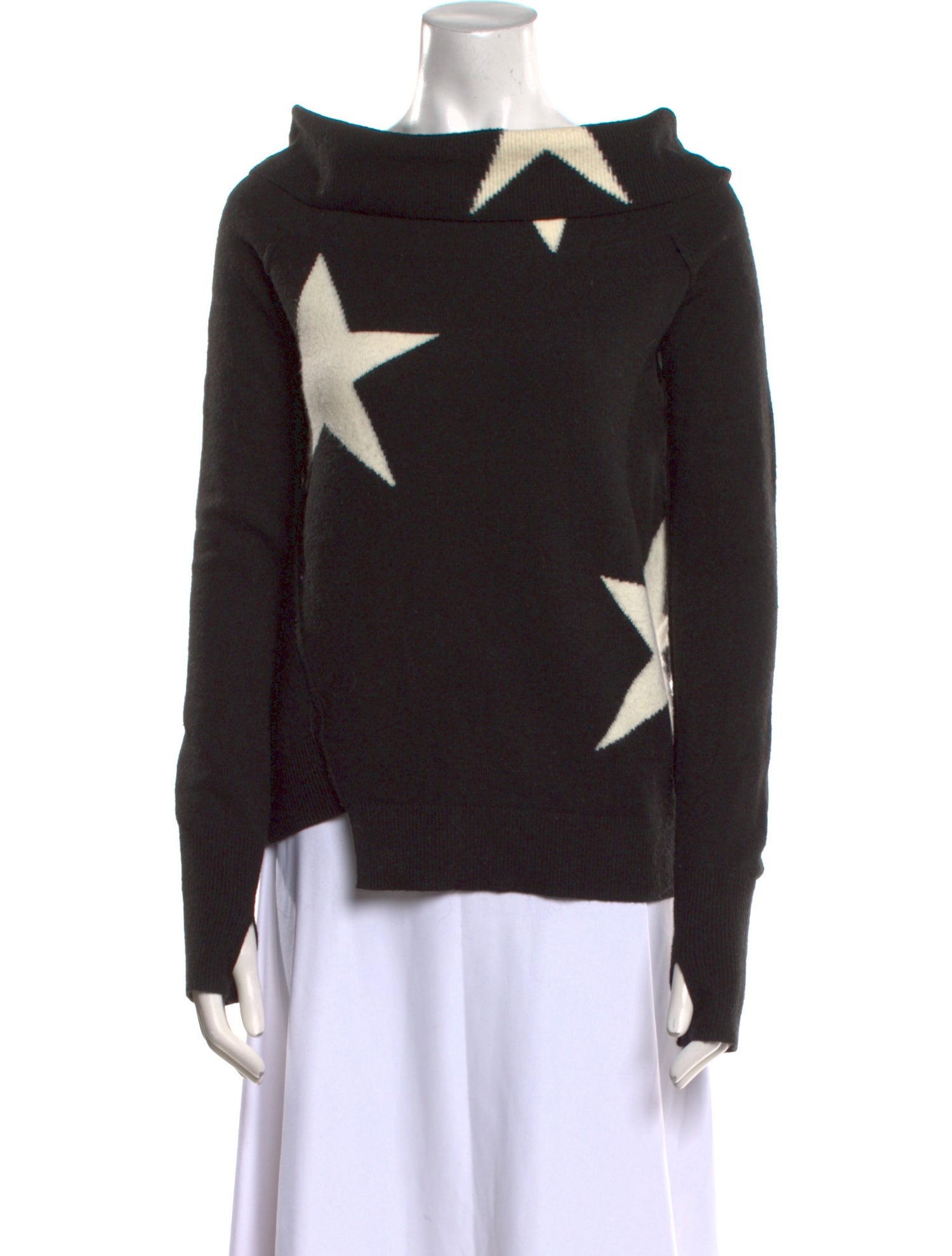 Pam & Gela Printed Bateau Neckline Sweater