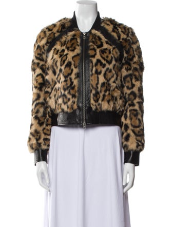Pam & Gela Fur Animal Print Fur Jacket