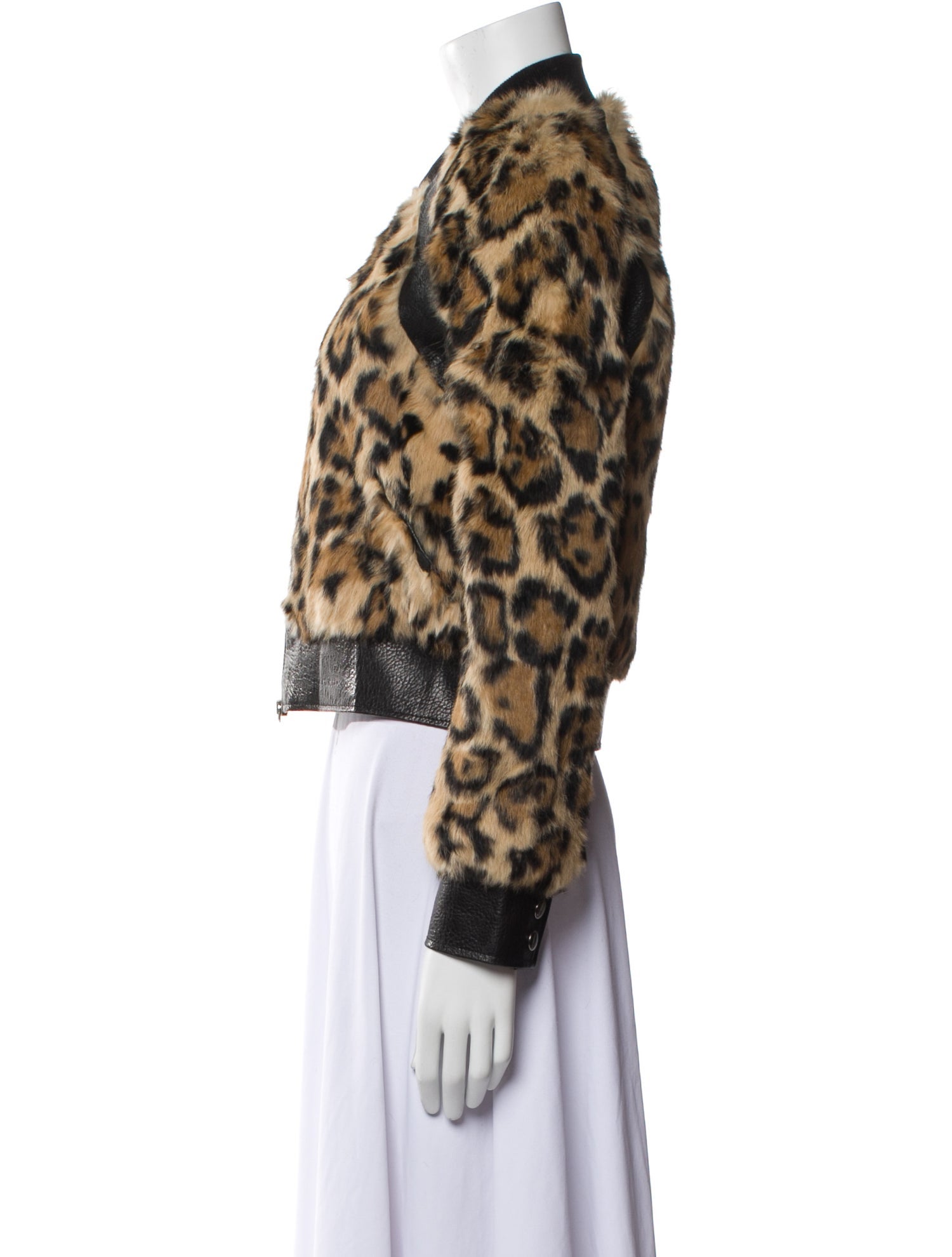 Pam & Gela Fur Animal Print Fur Jacket