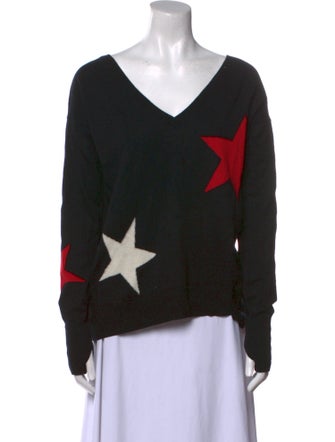 Pam & Gela Printed V-Neck Sweater