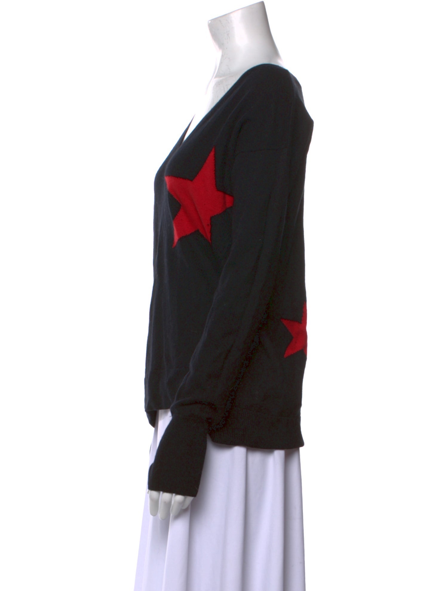 Pam & Gela Printed V-Neck Sweater