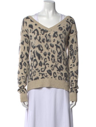 Pam & Gela Printed V-Neck Sweater