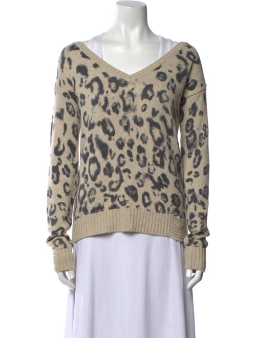 Pam & Gela Printed V-Neck Sweater