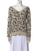 Pam & Gela Printed V-Neck Sweater