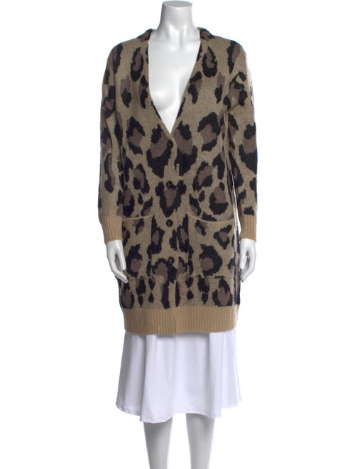 Pam & Gela Animal Print V-Neck Sweater