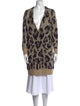 Pam & Gela Animal Print V-Neck Sweater