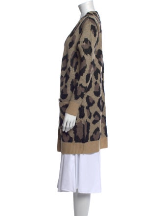 Pam & Gela Animal Print V-Neck Sweater