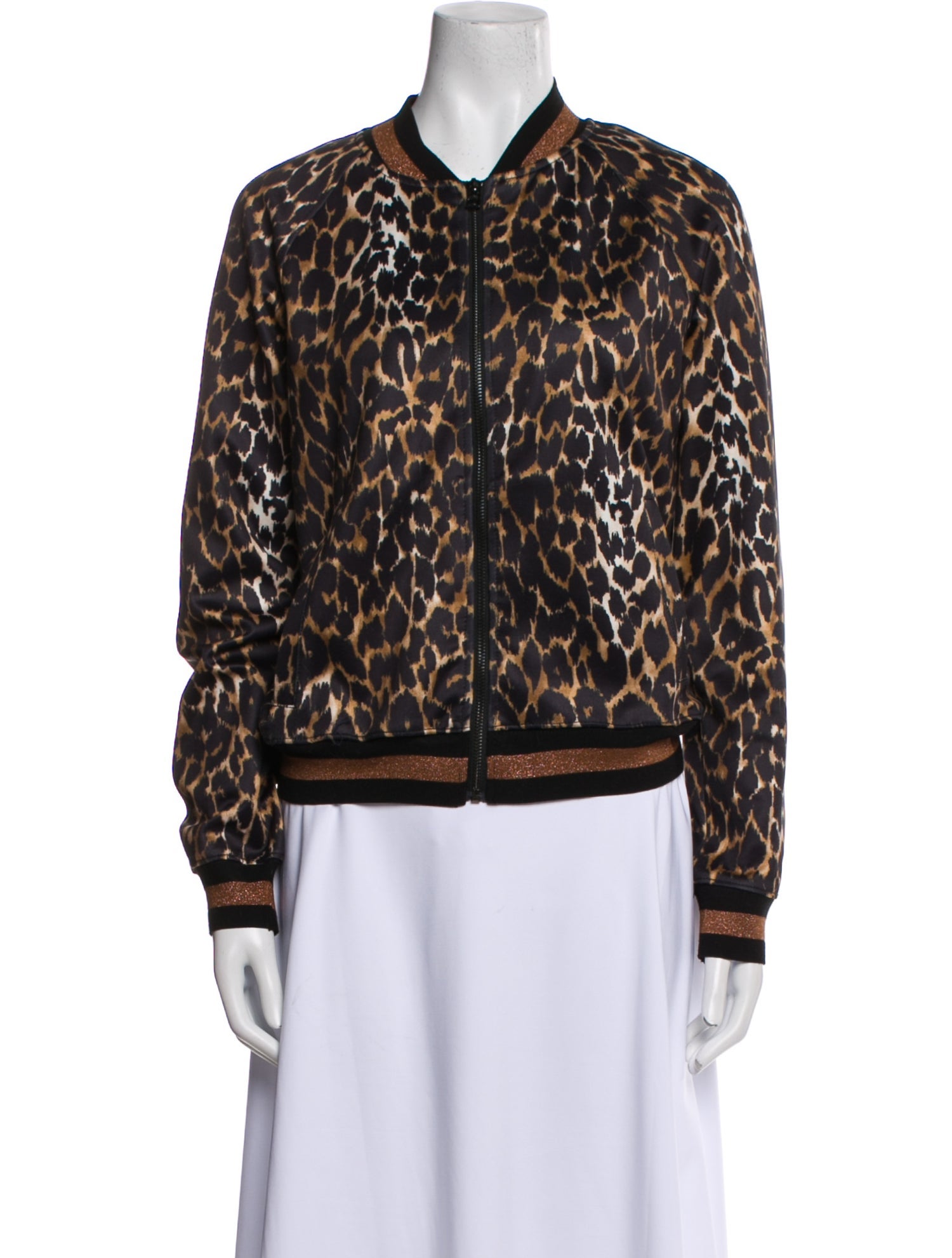 Pam & Gela Animal Print Bomber Jacket