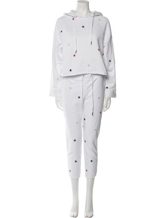 Pam & Gela Printed Embroidered Accent Pant Set