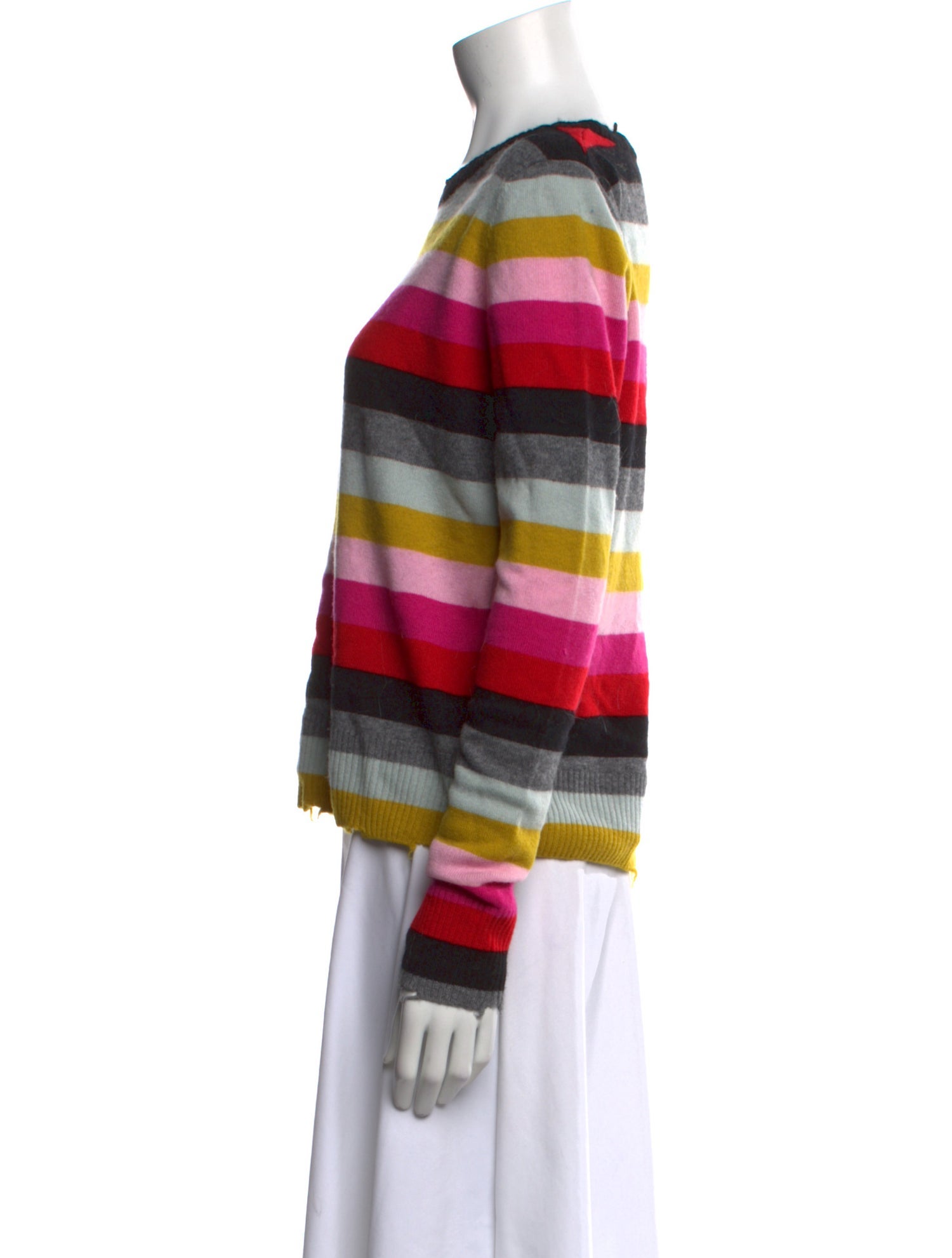 Pam & Gela Striped Bateau Neckline Sweater