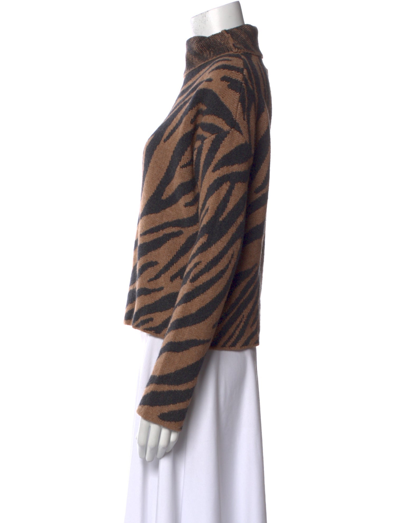 Pam & Gela Animal Print Turtleneck Sweater