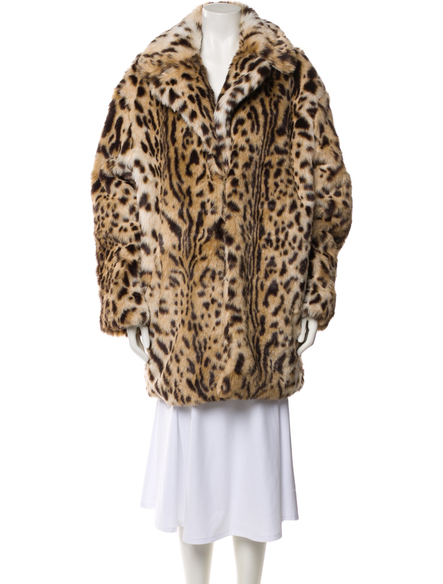 Pam & Gela Animal Print Faux Fur Coat