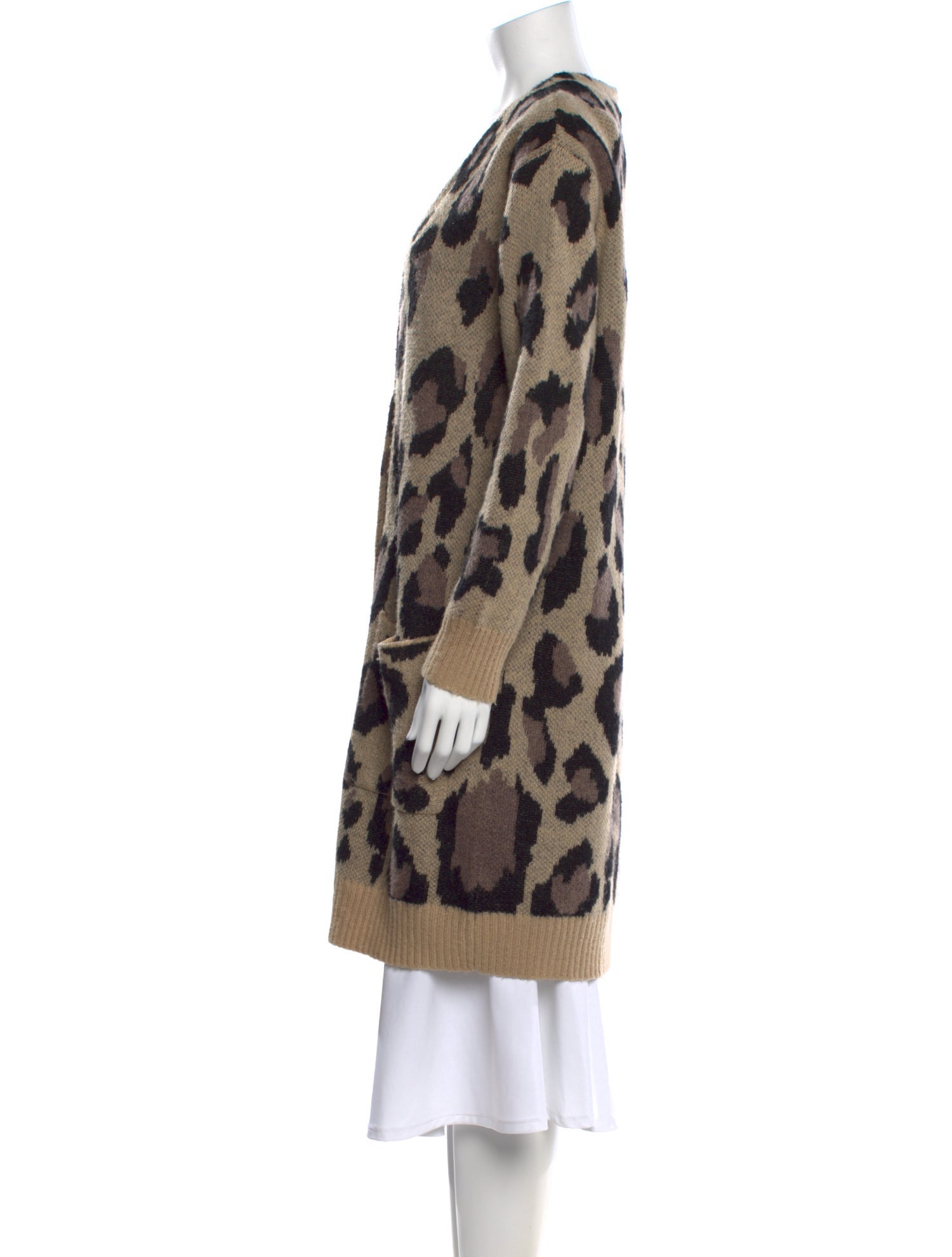 Pam & Gela Animal Print V-Neck Sweater