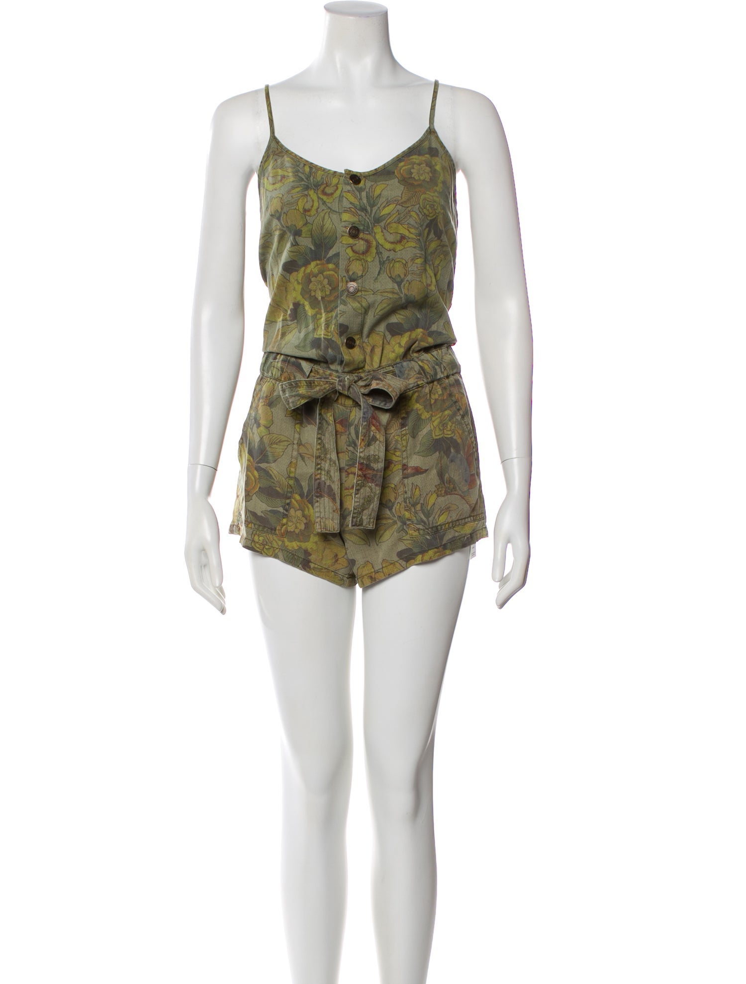Pam & Gela Floral Print V-Neck Romper w/ Tags