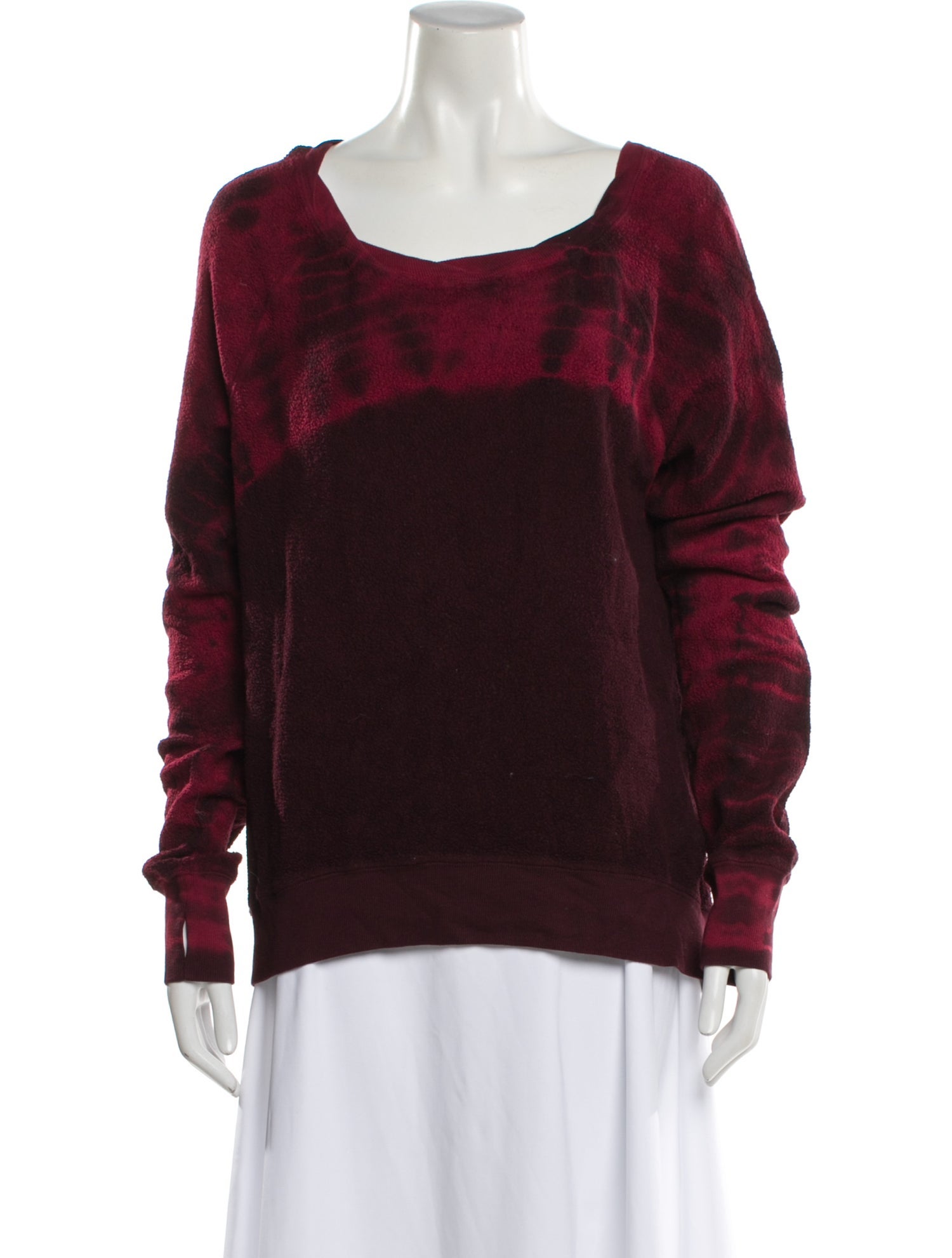 Pam & Gela Tie-Dye Print Scoop Neck Sweater