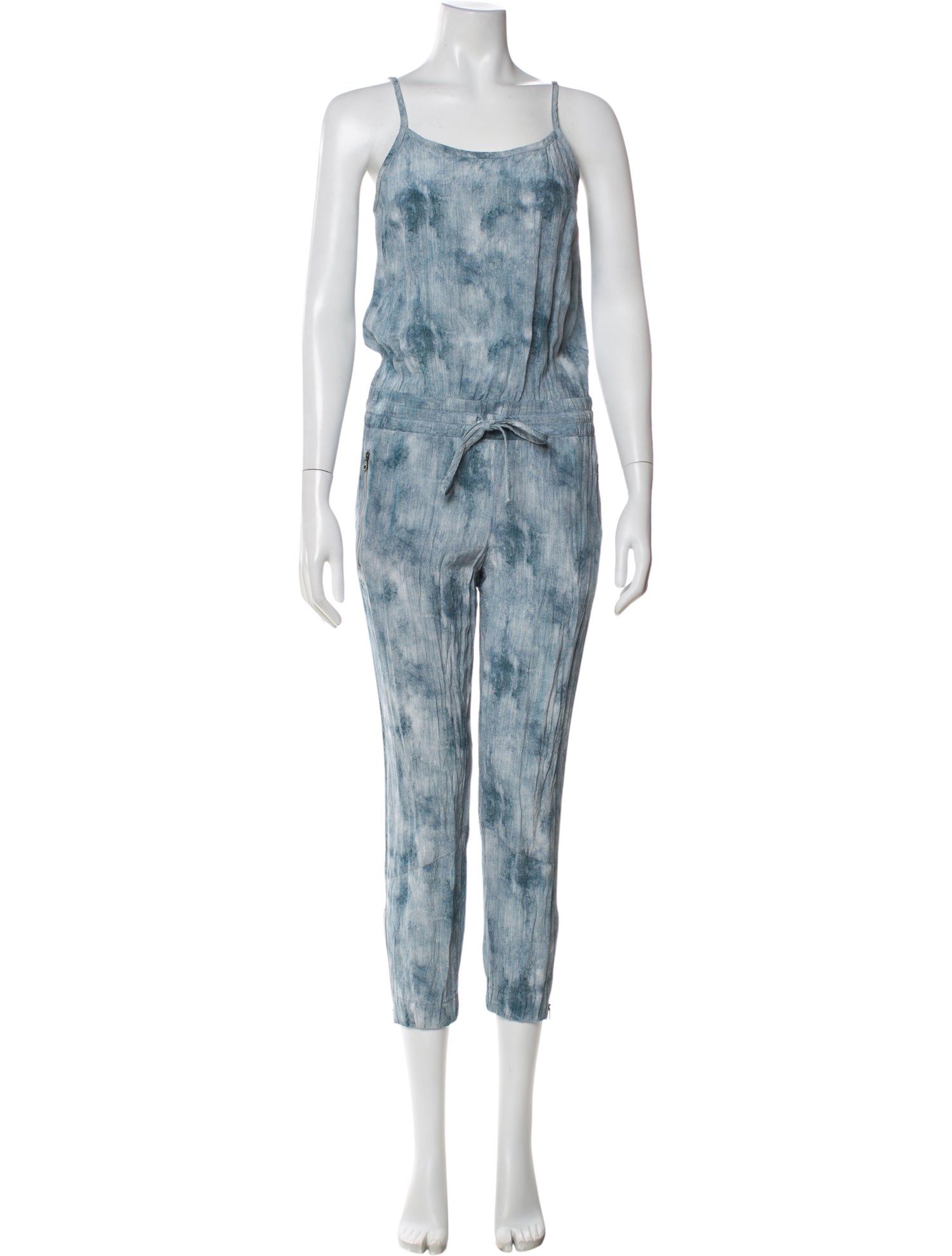 Pam & Gela Silk Tie-Dye Print Jumpsuit