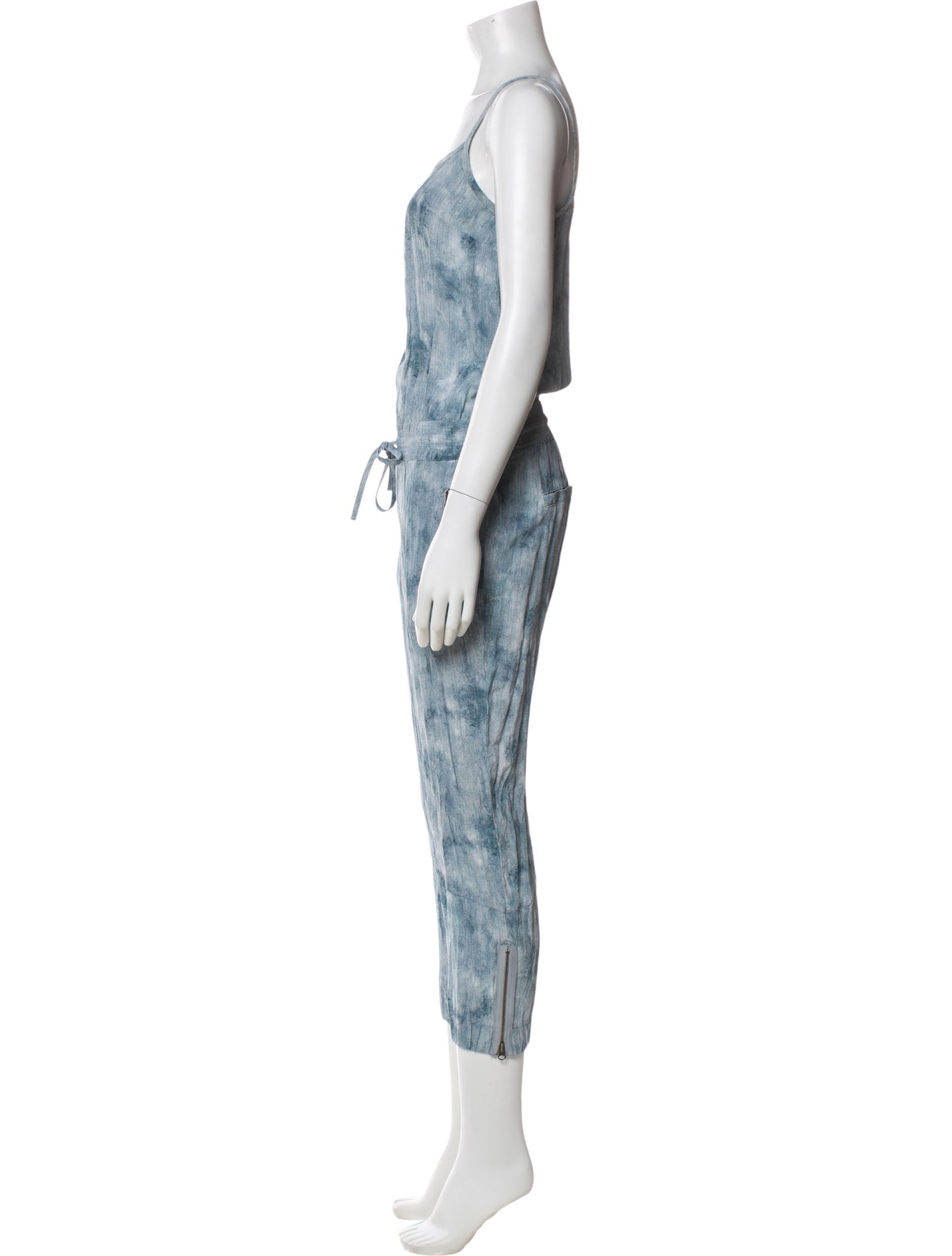 Pam & Gela Silk Tie-Dye Print Jumpsuit