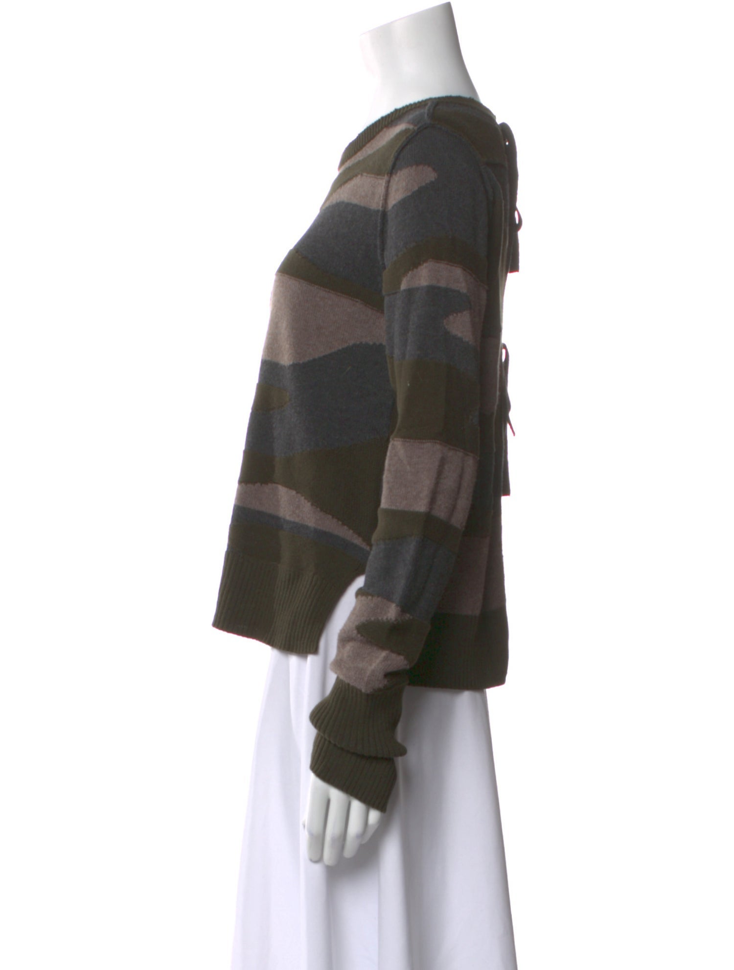 Pam & Gela Camouflage Print Crew Neck Sweater