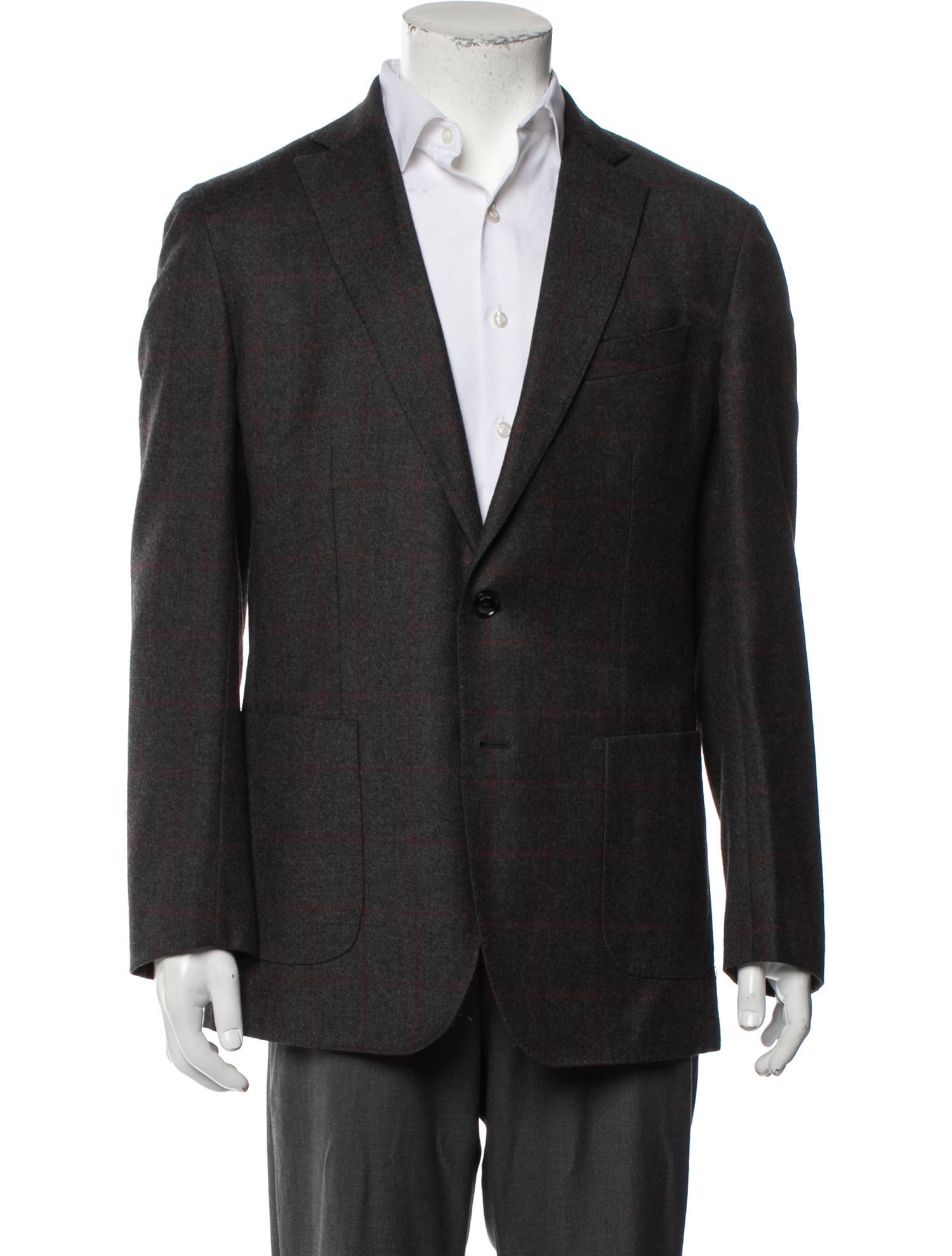 Peter Millar Wool Plaid Print Blazer