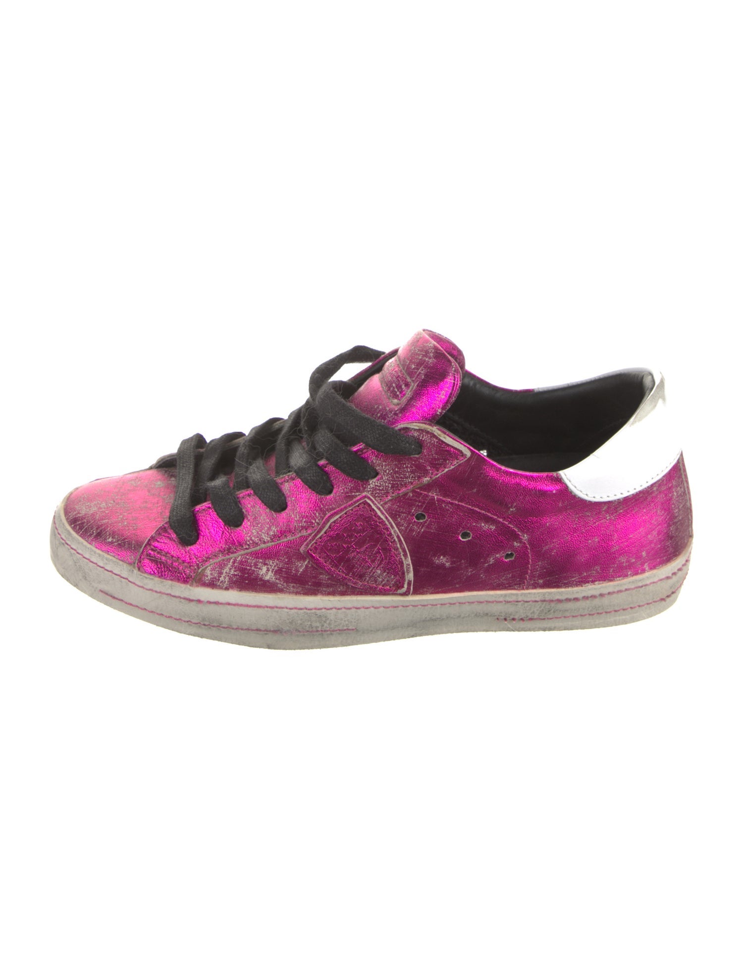Philippe Model Leather Distressed Accents Sneakers