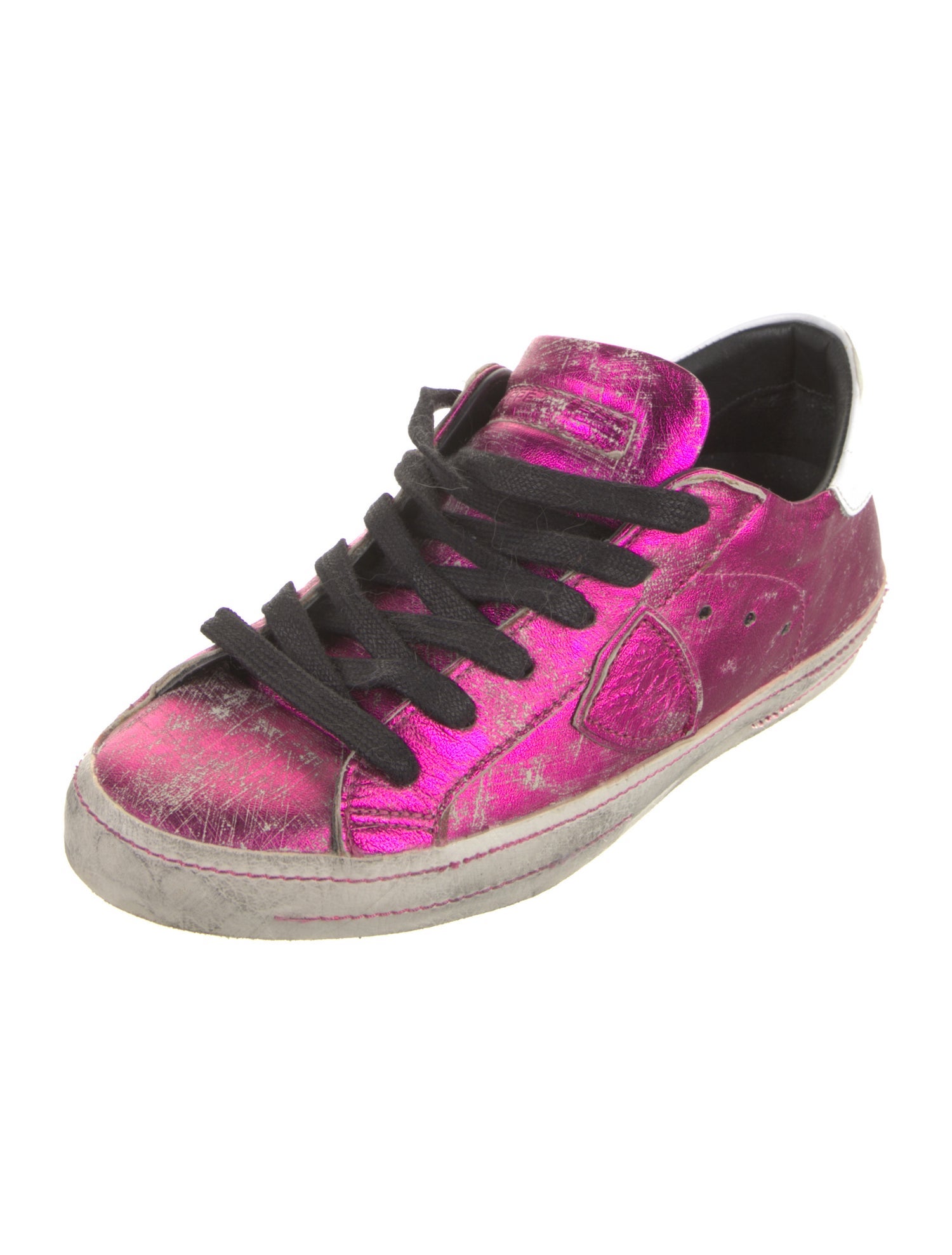 Philippe Model Leather Distressed Accents Sneakers
