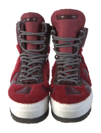 Philippe Model Faux Fur Printed Wedge Sneakers