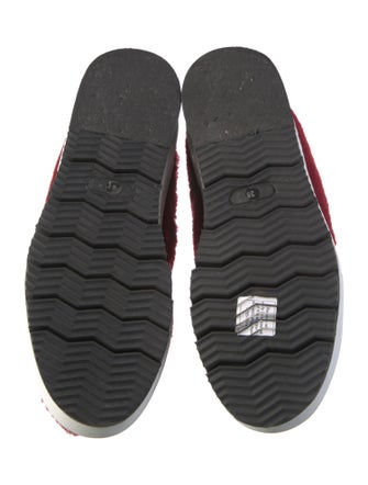 Philippe Model Faux Fur Printed Wedge Sneakers