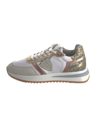 Philippe Model Suede Colorblock Pattern Sneakers