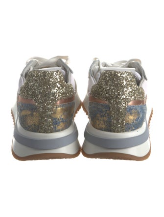 Philippe Model Suede Colorblock Pattern Sneakers