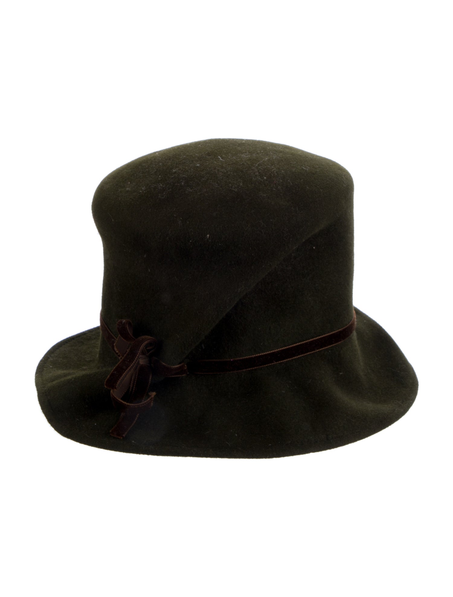 Philippe Model Women's Green Felt Bucket Hat