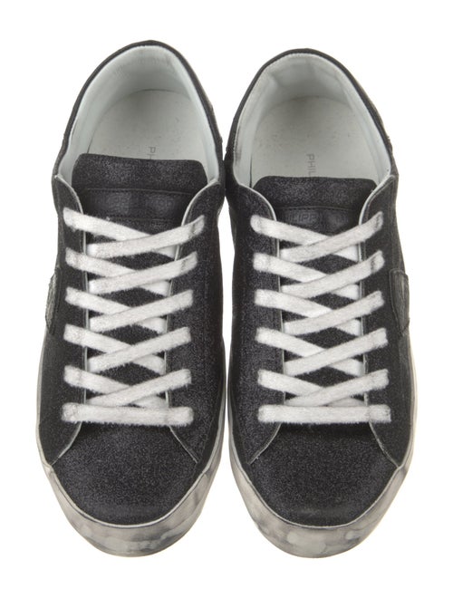 Philippe Model Glitter Leather Trim Embellishment Sneakers