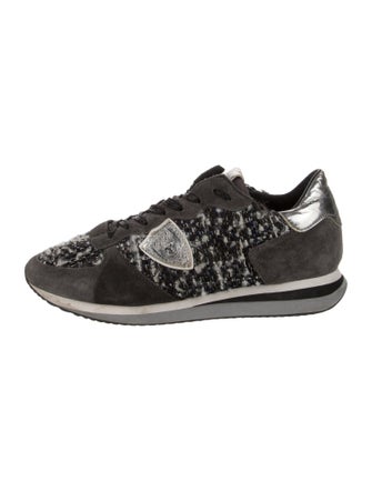 Philippe Model Suede Tweed Pattern Sneakers