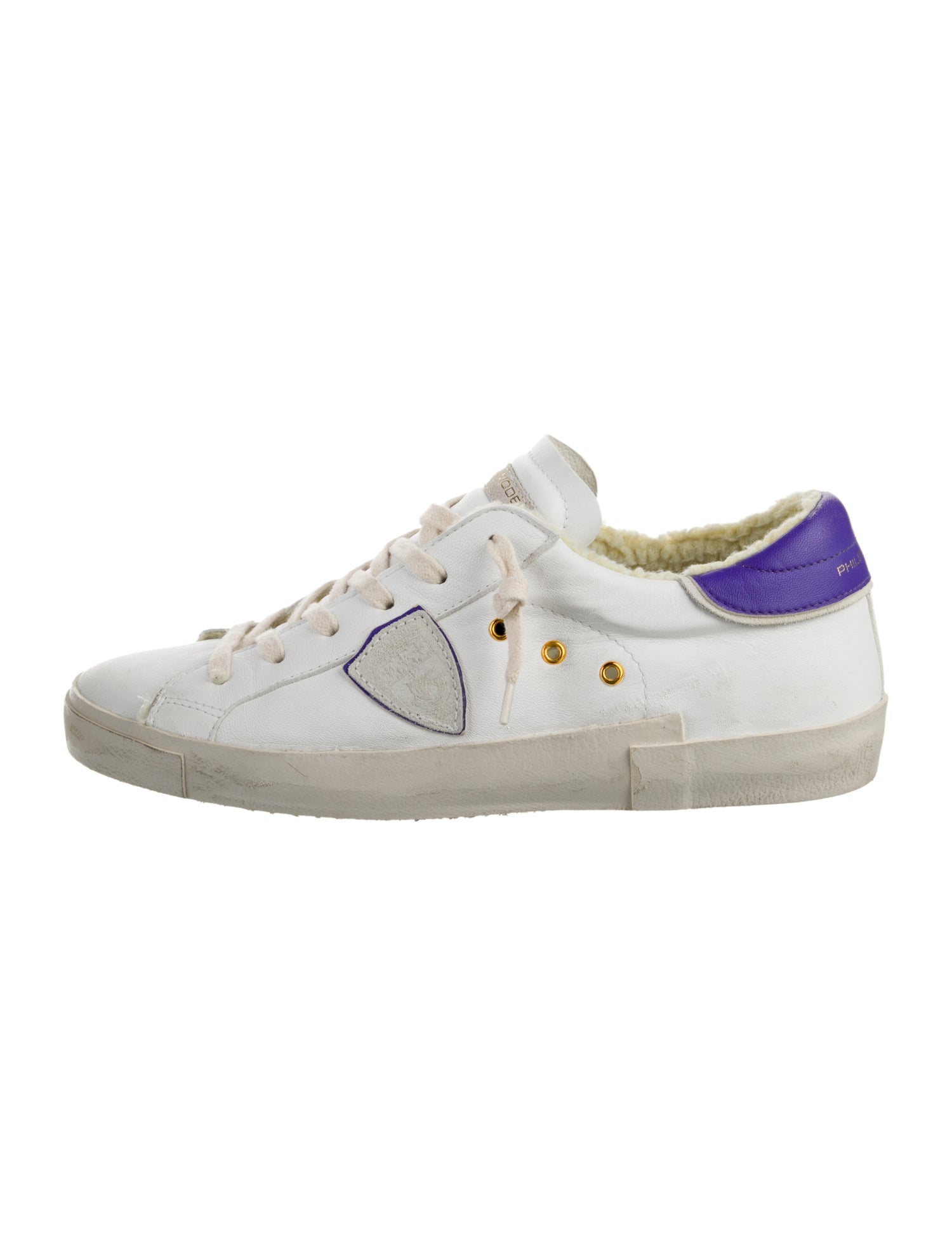 Philippe Model Leather Distressed Accents Sneakers