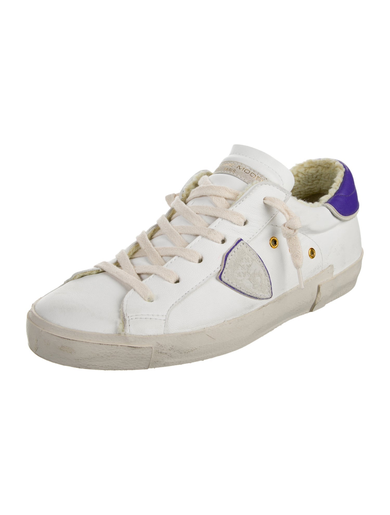 Philippe Model Leather Distressed Accents Sneakers