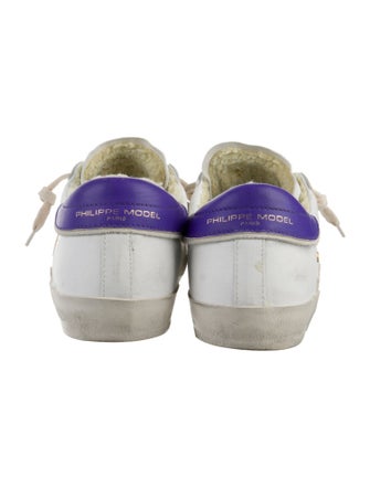 Philippe Model Leather Distressed Accents Sneakers