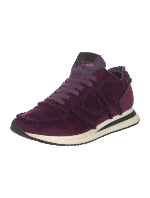 Philippe Model Velvet Colorblock Pattern Athletic Sneakers